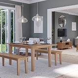 Albany Oak Rattan 110cm Dining Bench Close1 from Roseland Furniture