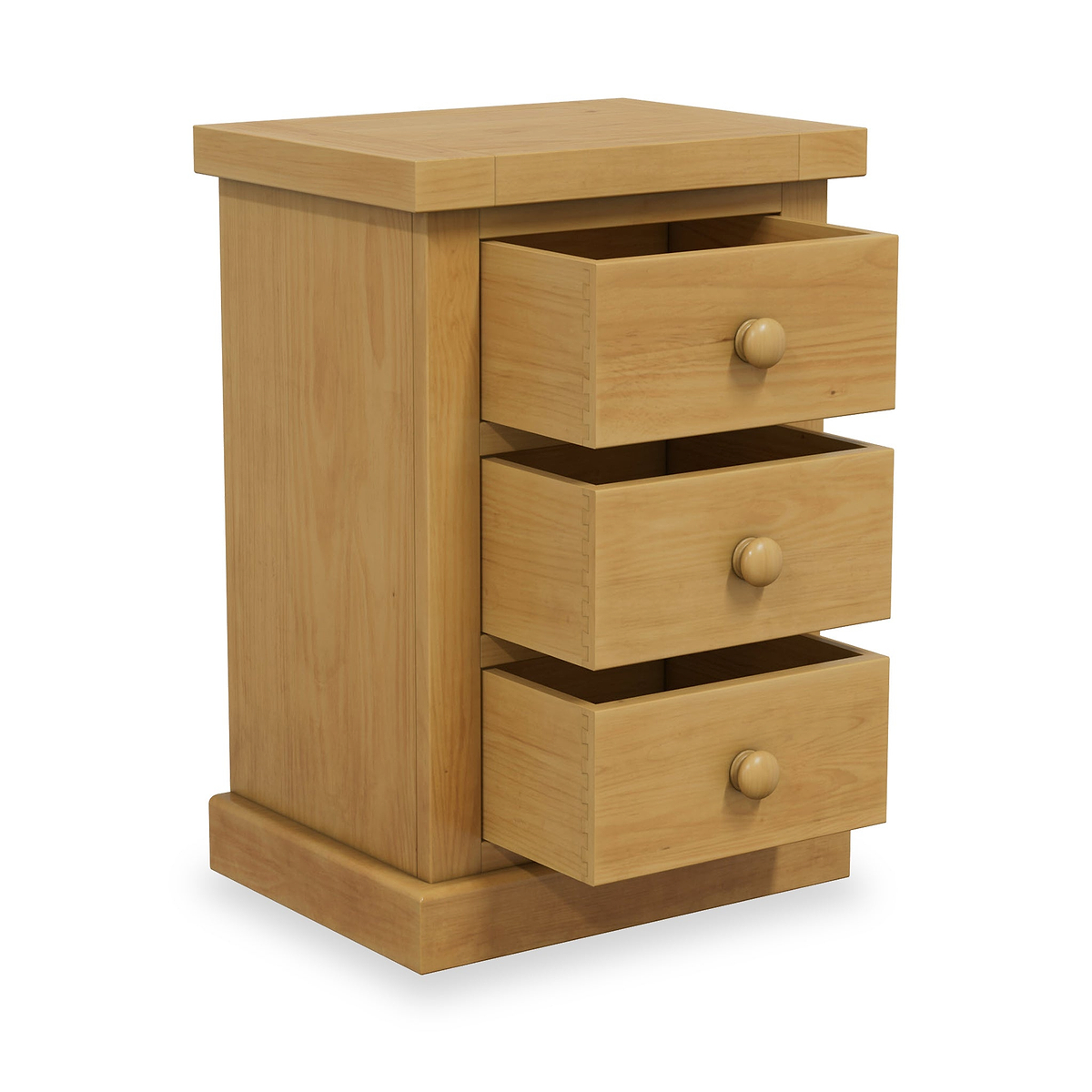 Chiswick Pine Large 3 Drawer Bedside from Roseland Furniture