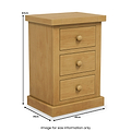 Chiswick Pine Large 3 Drawer Bedside from Roseland Furniture