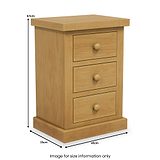 Chiswick Pine Large 3 Drawer Bedside from Roseland Furniture
