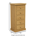 Chiswick Pine 5 Drawer Tall Boy Chest from Roseland Furniture