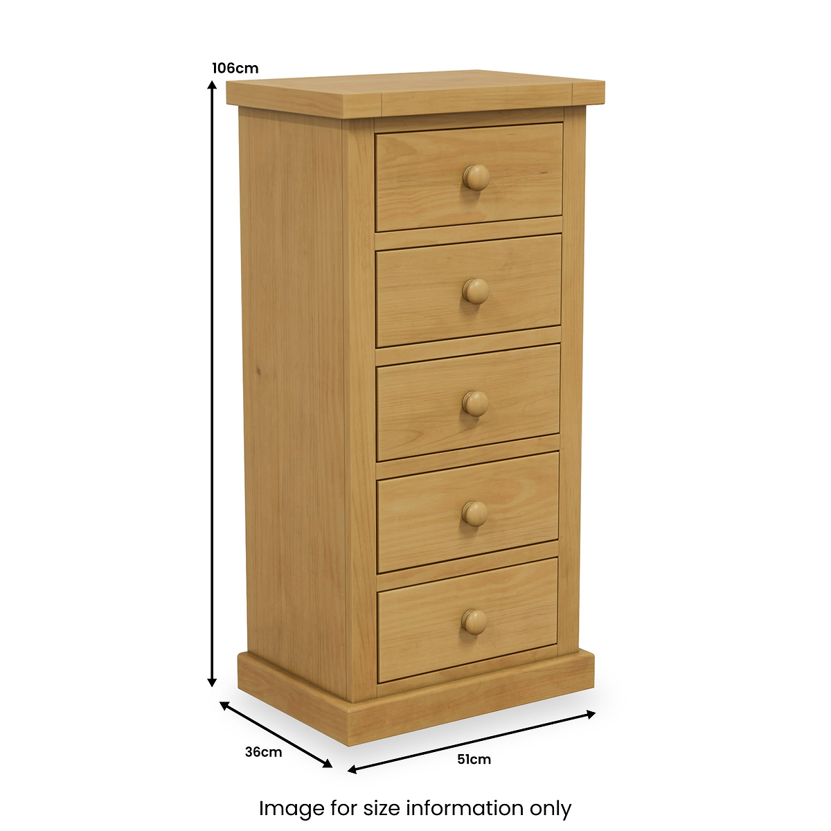 Chiswick Pine 5 Drawer Tall Boy Chest from Roseland Furniture