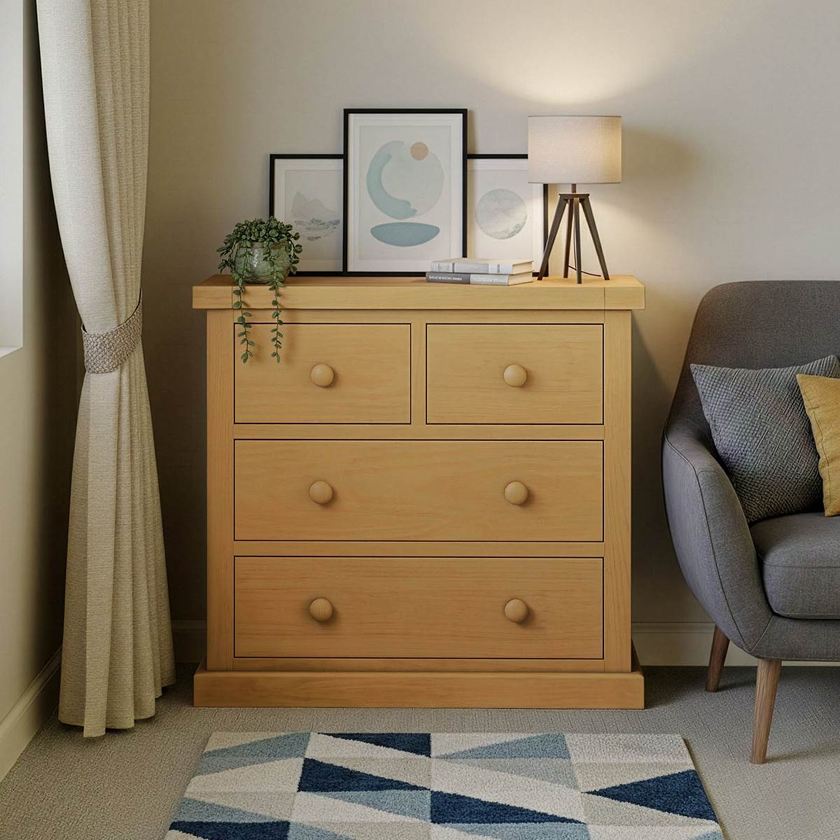 Chiswick Pine 2 Over 2 Drawer Chest from Roseland Furniture