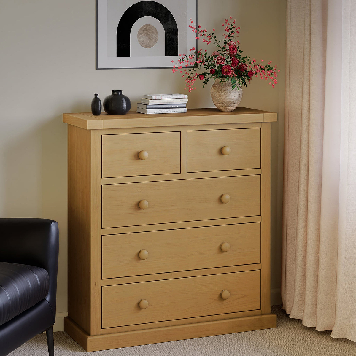 Chiswick Pine 2 Over 3 Drawer Chest from Roseland Furniture