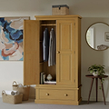 Chiswick Pine Double Wardrobe With Drawer from Roseland Furniture