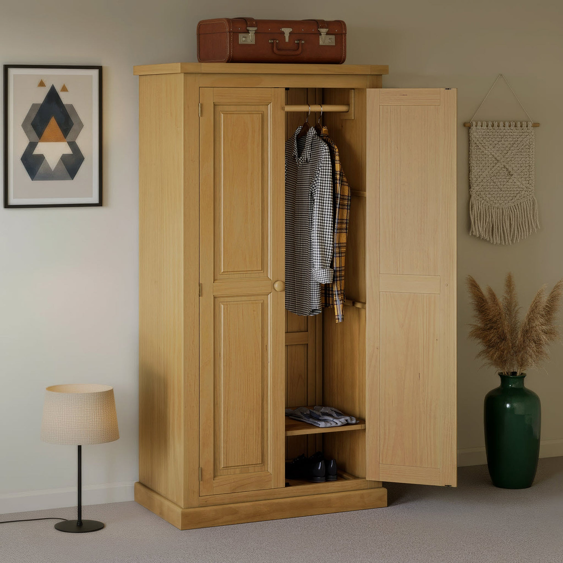 Chiswick Pine Full Hanging Wardrobe from Roseland Furniture