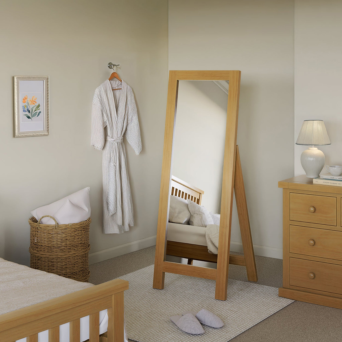 Chiswick Pine Cheval Mirror from Roseland Furniture