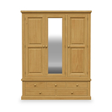 Chiswick Pine Triple Wardrobe w Mirror from Roseland Furniture