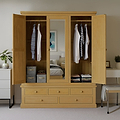 Chiswick Pine Triple Wardrobe w Mirror from Roseland Furniture