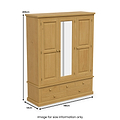 Chiswick Pine Triple Wardrobe w Mirror from Roseland Furniture