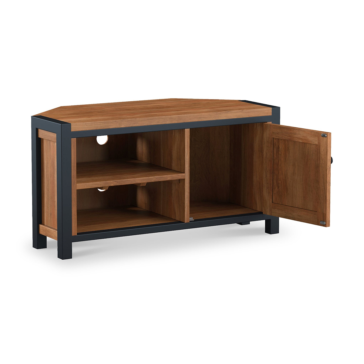 Dunstan Acacia Corner TV Unit from Roseland Furniture