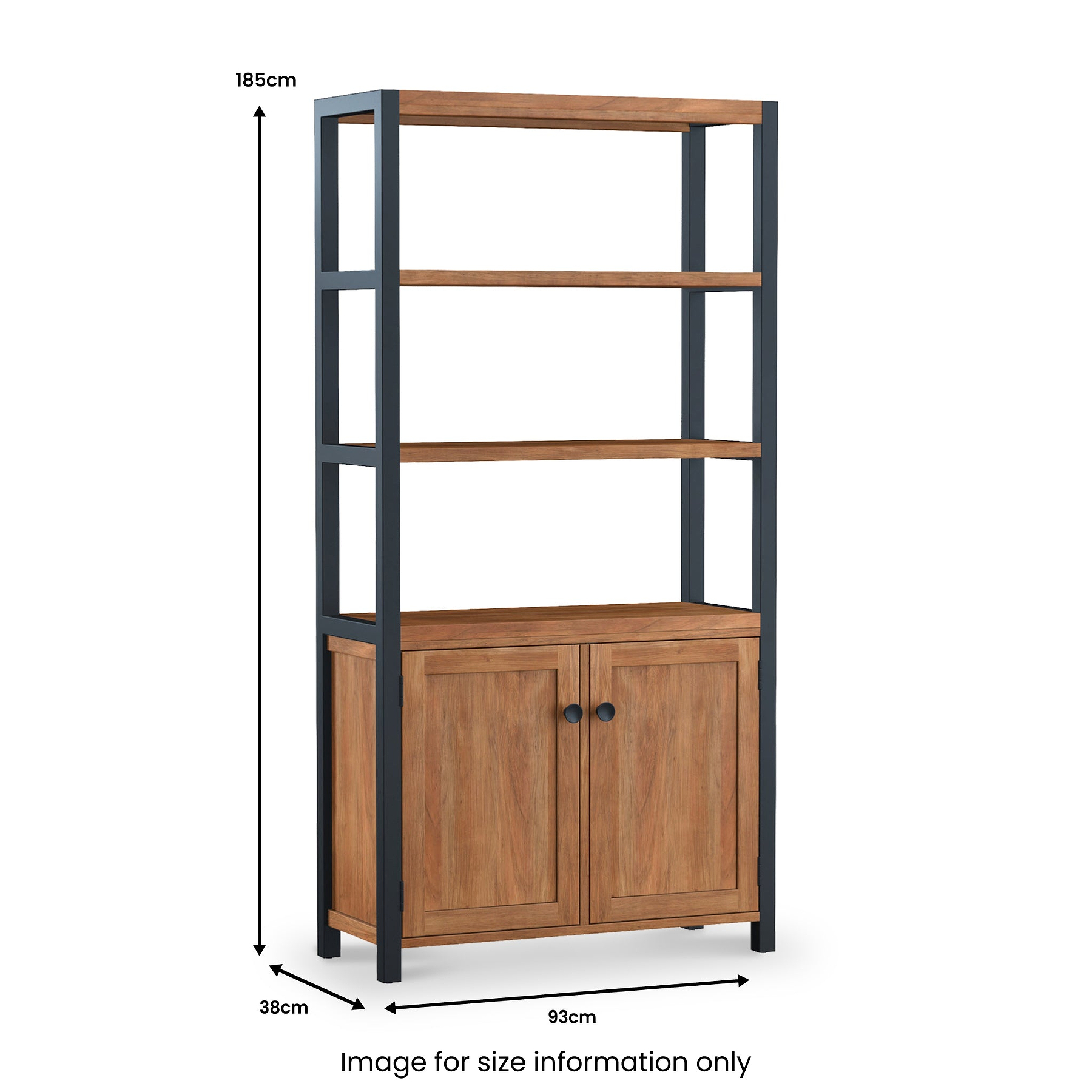 Dunstan Acacia Tall Display Bookcase from Roseland Furniture