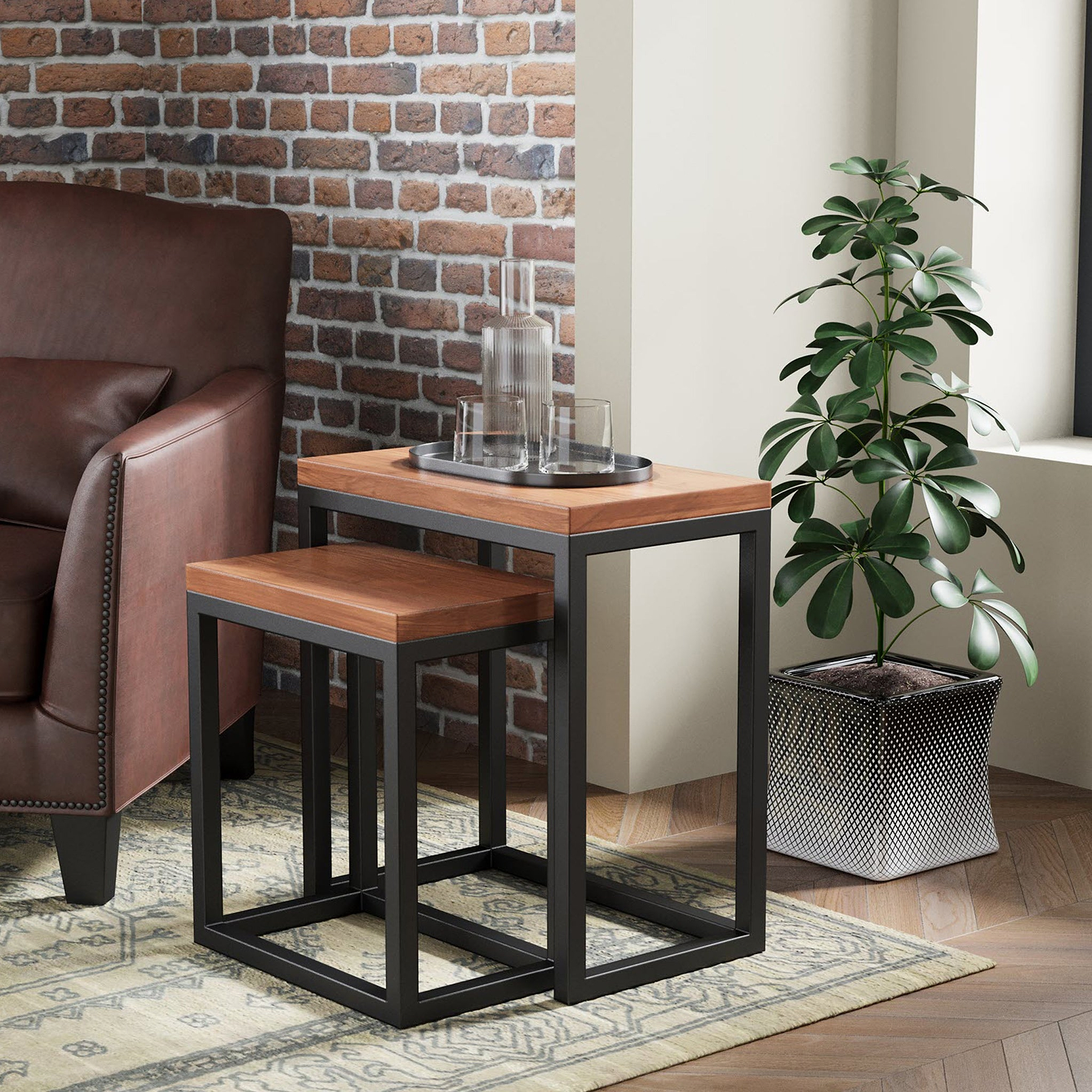 Dunstan Acacia Nest 2 Tables from Roseland Furniture