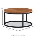 Dunstan Acacia Small Round Coffee Table Large dimensions