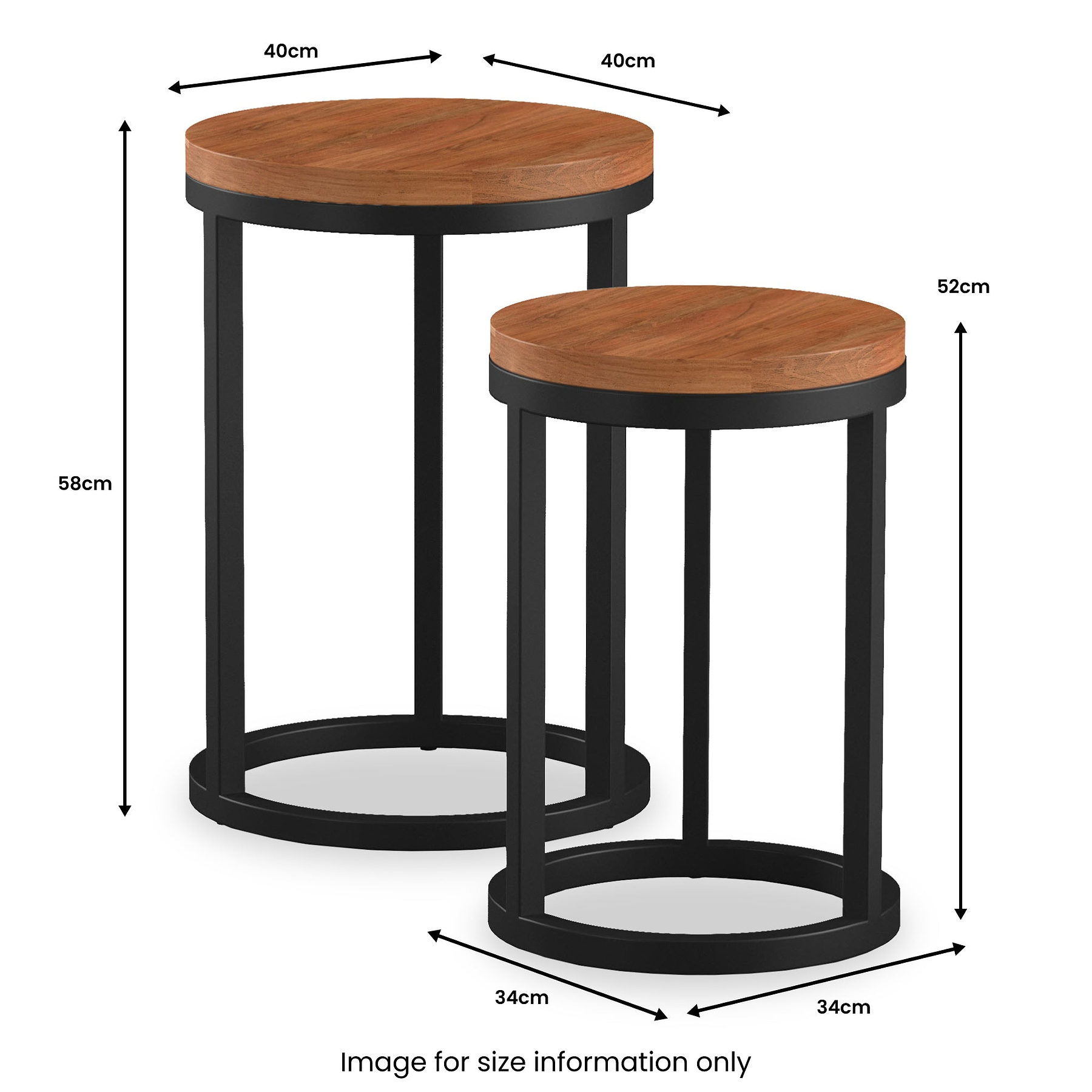 Dunstan Acacia Nest of 2 Round Tables from Roseland Furniture