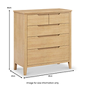 Camdale Oak 2 Over 3 Drawer Chest from Roseland Furniture