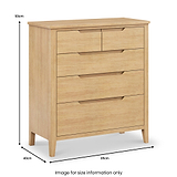 Camdale Oak 2 Over 3 Drawer Chest from Roseland Furniture