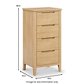 Camdale Oak 4 Drawer Tall Boy Chest from Roseland Furniture