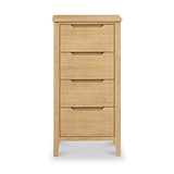 Camdale Oak 4 Drawer Tall Boy Chest from Roseland Furniture