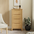 Camdale Oak 4 Drawer Tall Boy Chest from Roseland Furniture