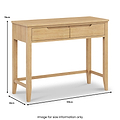 Camdale Oak 2 Drawer Dressing Table dimensions