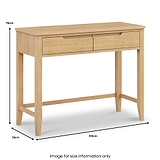 Camdale Oak 2 Drawer Dressing Table dimensions