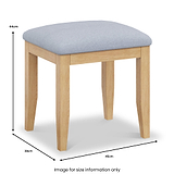 Camdale Oak Dressing Table Stool from Roseland Furniture