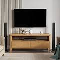 Durham Oak Wide 115cm TV Unit from Roseland Furniture