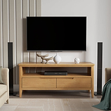 Durham Oak Wide 115cm TV Unit from Roseland Furniture
