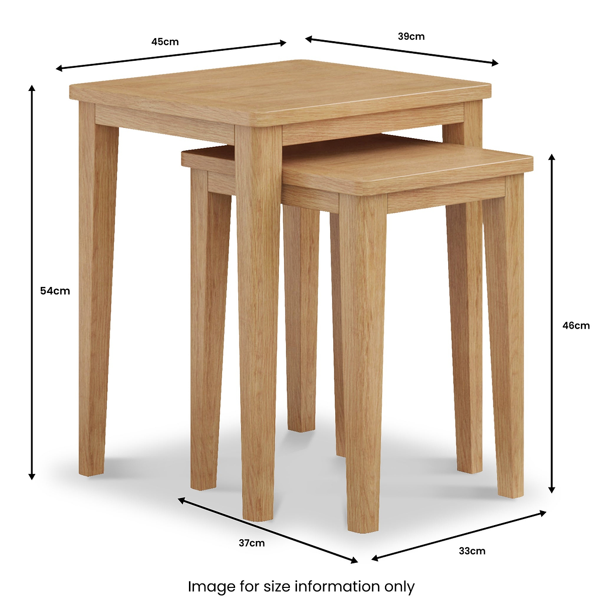 Durham Oak Nest of 2 Tables from Roseland Furniture