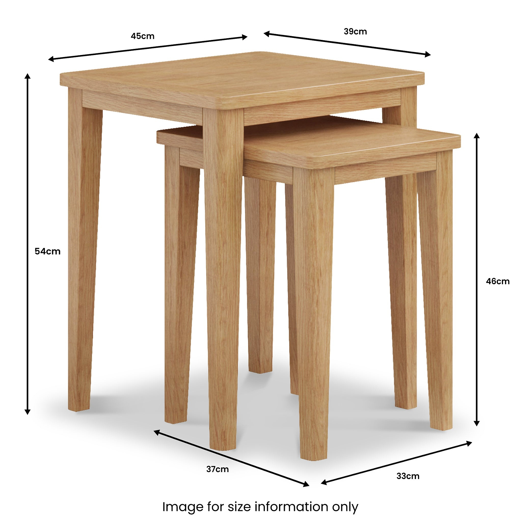 Durham Oak Nest of 2 Tables from Roseland Furniture