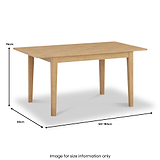 Durham Oak 140 180cm Ext Dining Table from Roseland Furniture