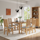 Durham Oak 120 160cm Ext Dining Table from Roseland Furniture