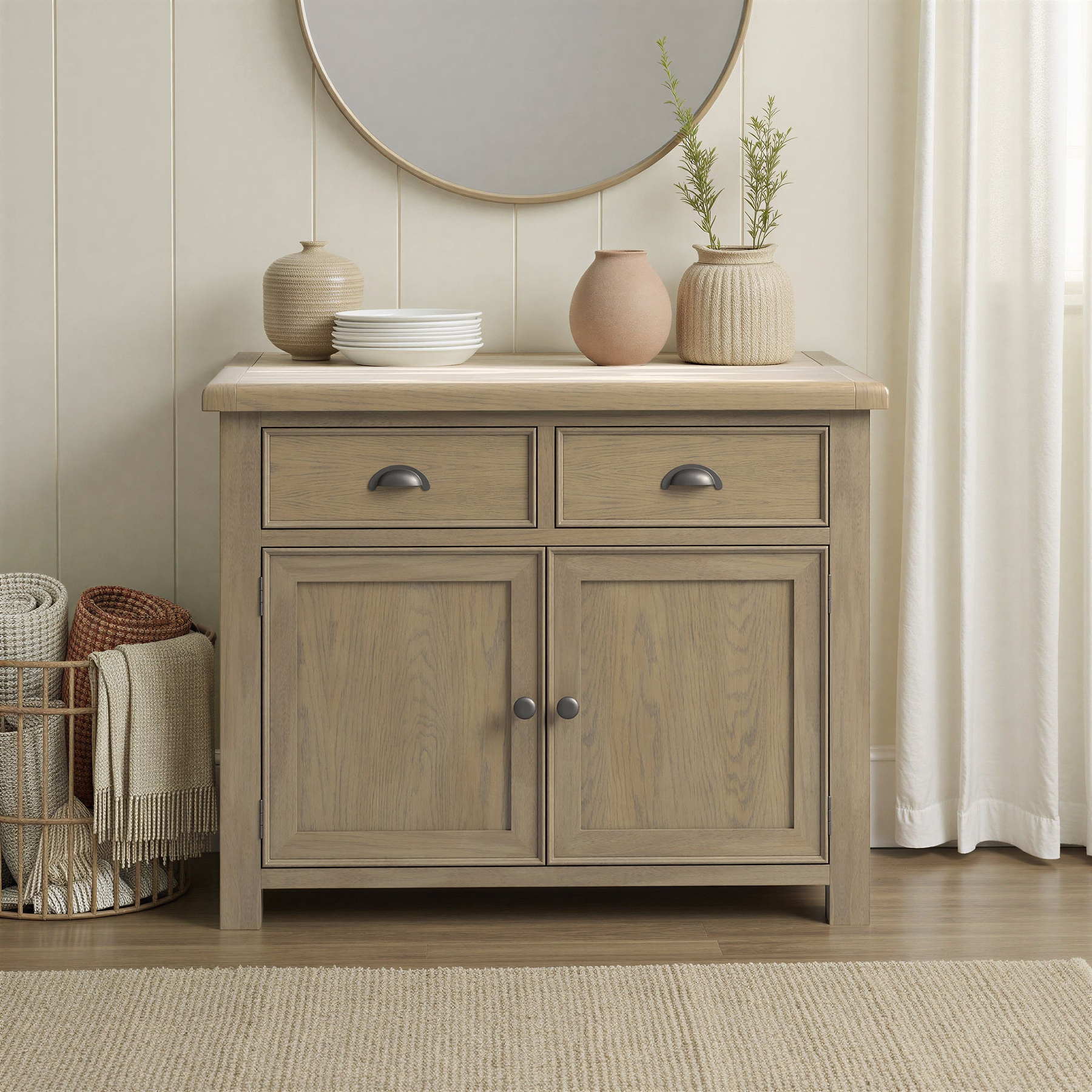 Taunton Smoked Oak Small Sideboard 90cm from Roseland Furniture