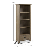 Taunton Smoked Oak Large Display Bookcase from Roseland Furniture