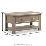Taunton Smoked Oak Coffee Table w Drawer from Roseland Furniture