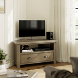 Taunton Smoked Oak 90cm Corner TV Unit from Roseland Furniture