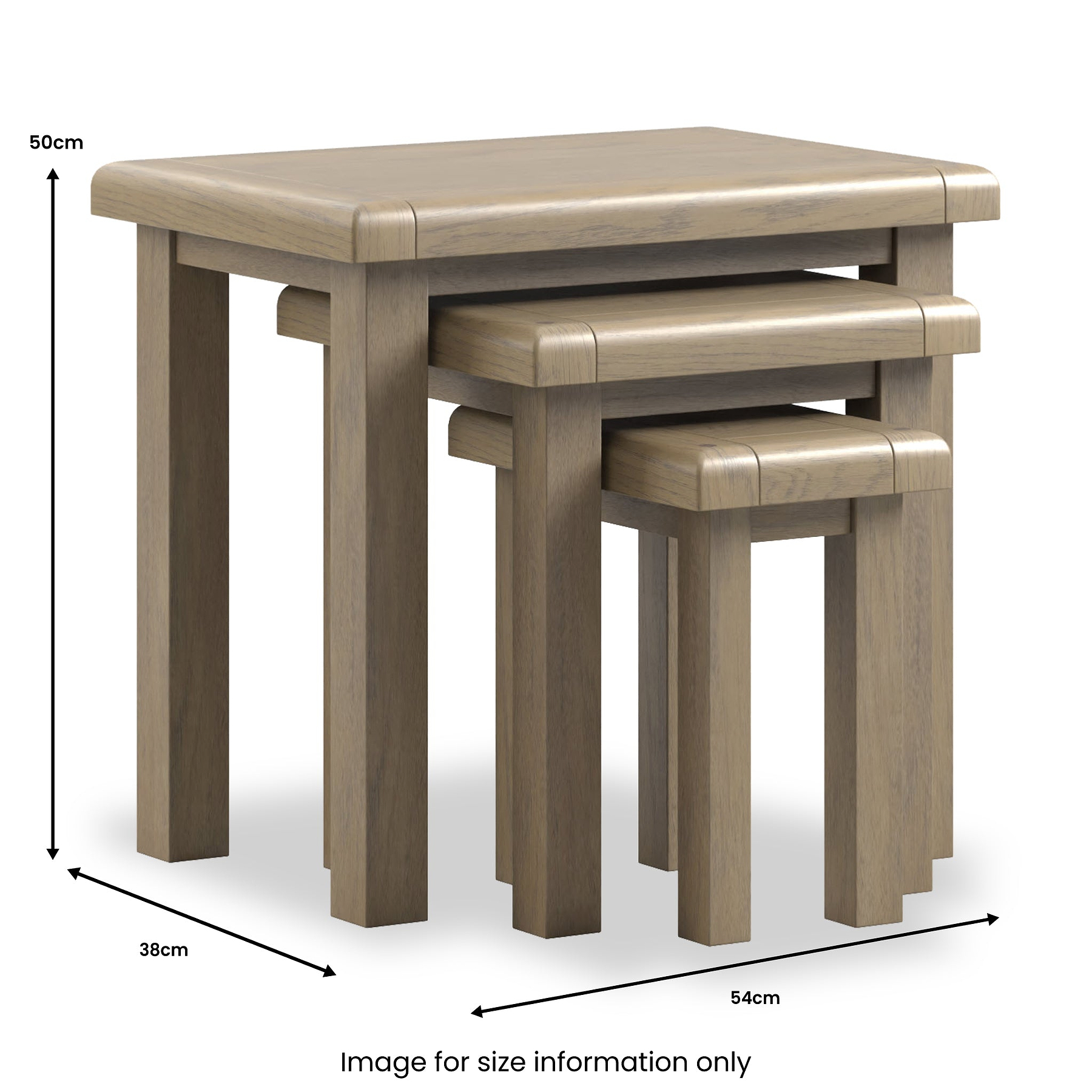 Taunton Smoked Oak Nest of 3 Tables from Roseland Furniture