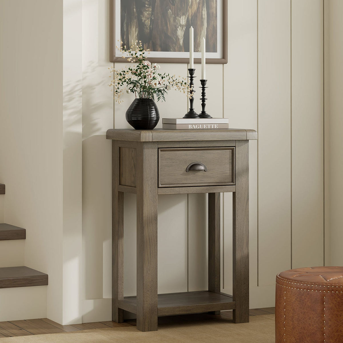 Taunton Smoked Oak Side Table from Roseland Furniture