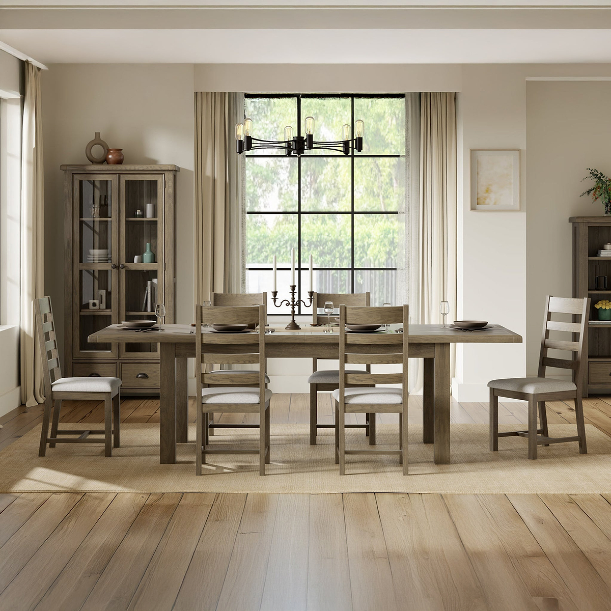 Taunton Smoked Oak 140-180 cm Extendable Dining Table from Roseland Furniture