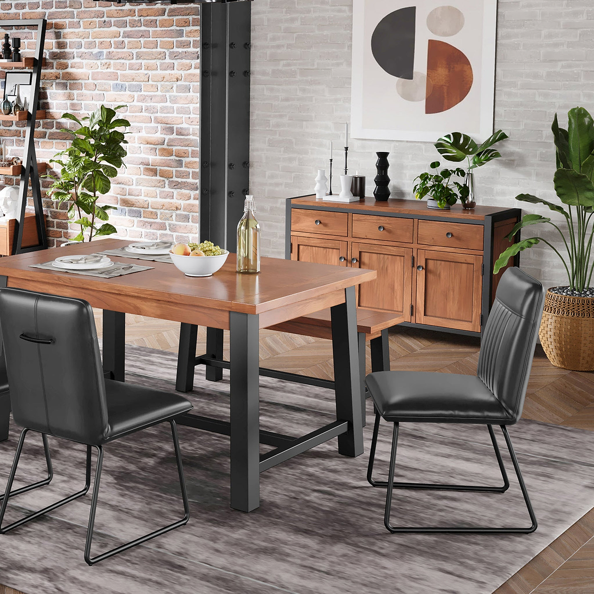 Mawby Faux Leather Dining Chair Black from Roseland Furniture