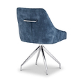 Lawson Velvet Dining Chair Blue Silver Legs from Roseland Furniture