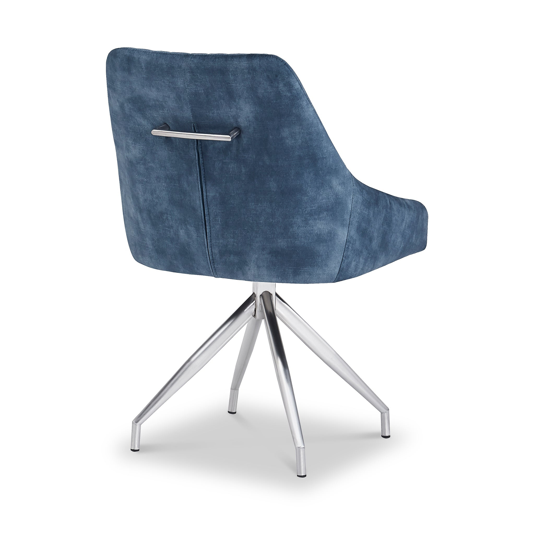 Lawson Velvet Dining Chair Blue Silver Legs from Roseland Furniture