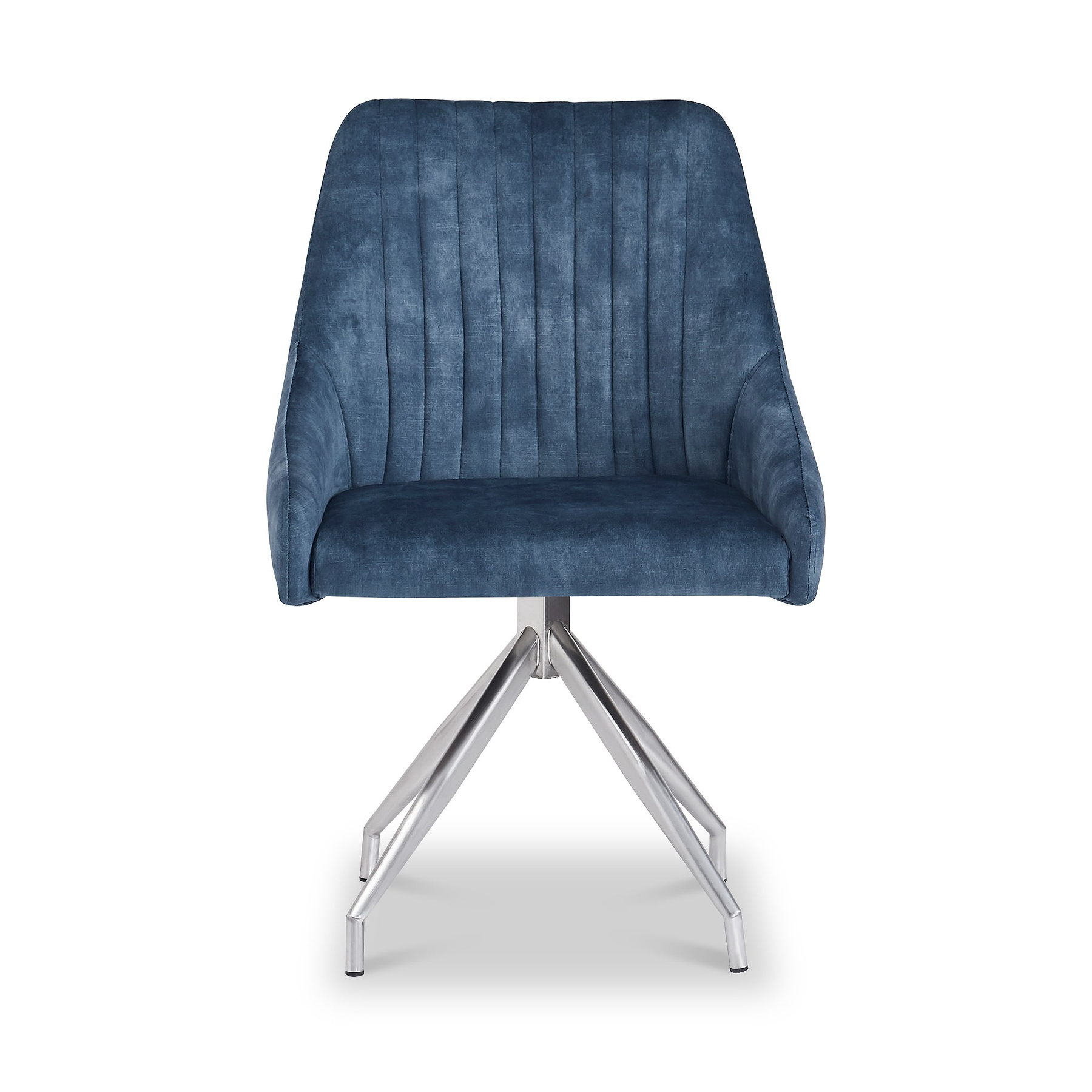 Lawson Velvet Dining Chair Blue Silver Legs from Roseland Furniture
