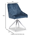 Lawson Velvet Dining Chair Blue Silver Legs from Roseland Furniture