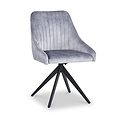 Lawson Velvet Dining Chair Grey Black Legs from Roseland Furniture