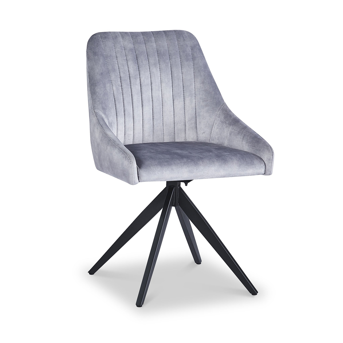Lawson Velvet Dining Chair Grey Black Legs from Roseland Furniture