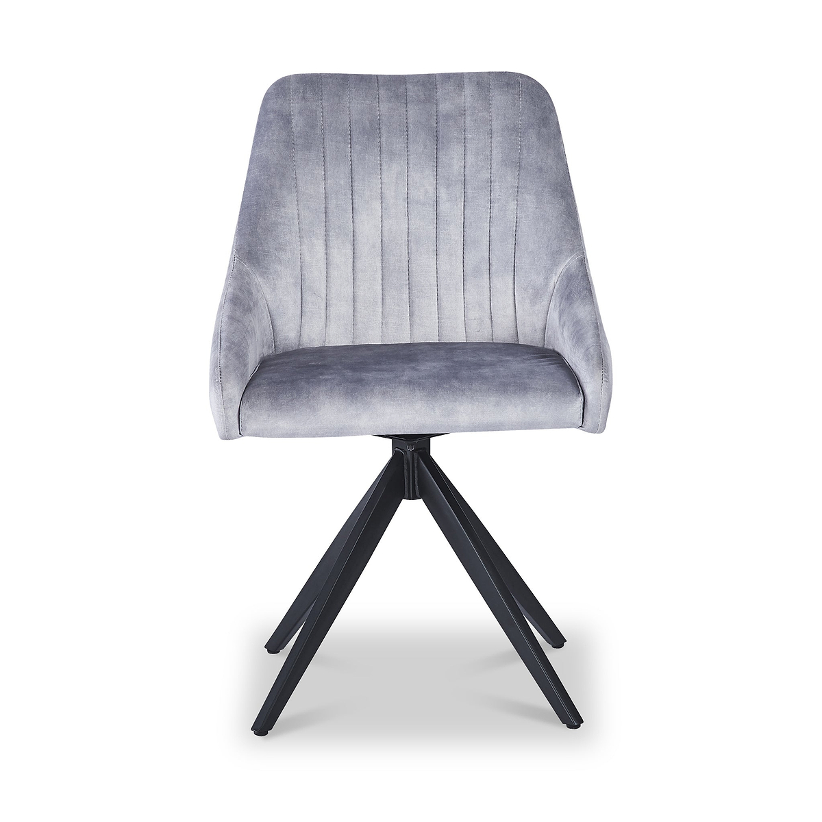 Lawson Velvet Dining Chair Grey Black Legs from Roseland Furniture