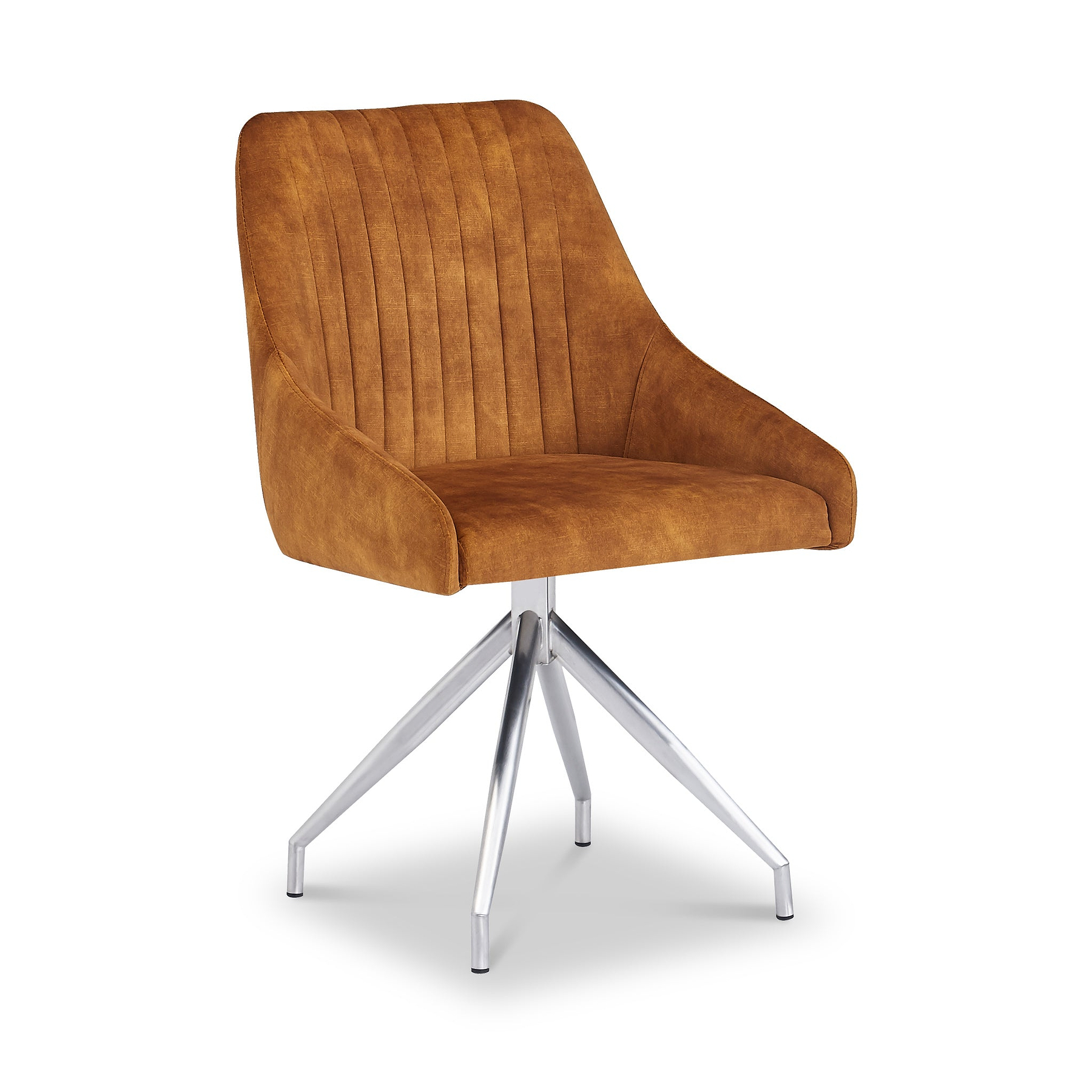 Lawson Velvet Dining Chair Mustard Silver Legs from Roseland Furniture