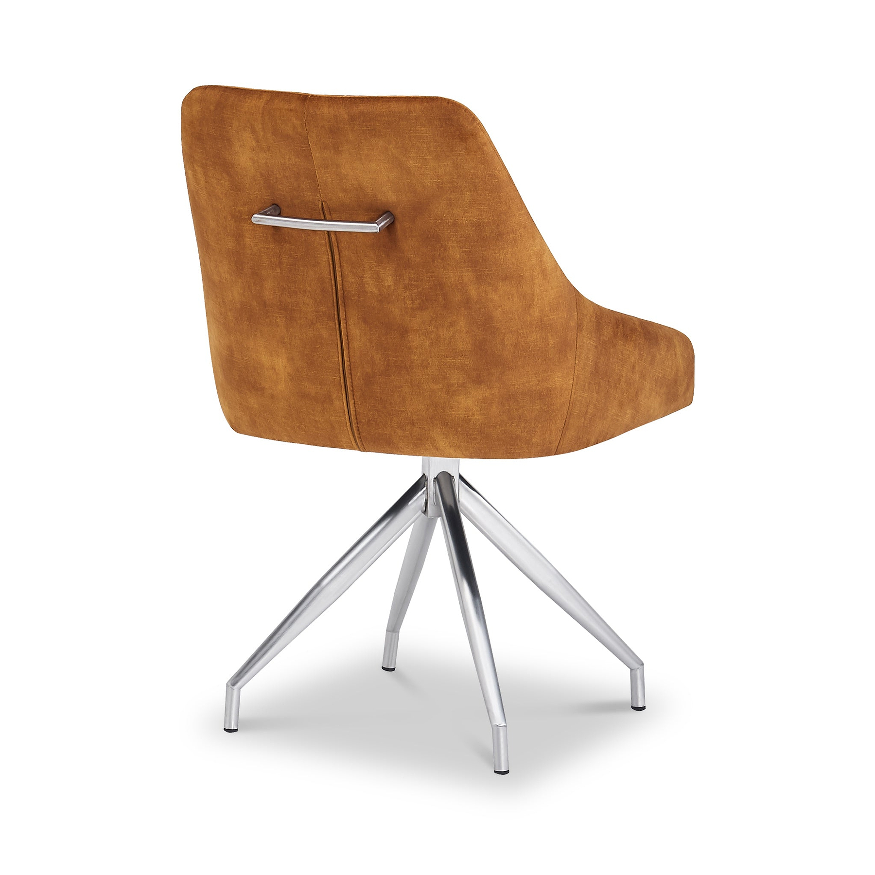 Lawson Velvet Dining Chair Mustard Silver Legs from Roseland Furniture